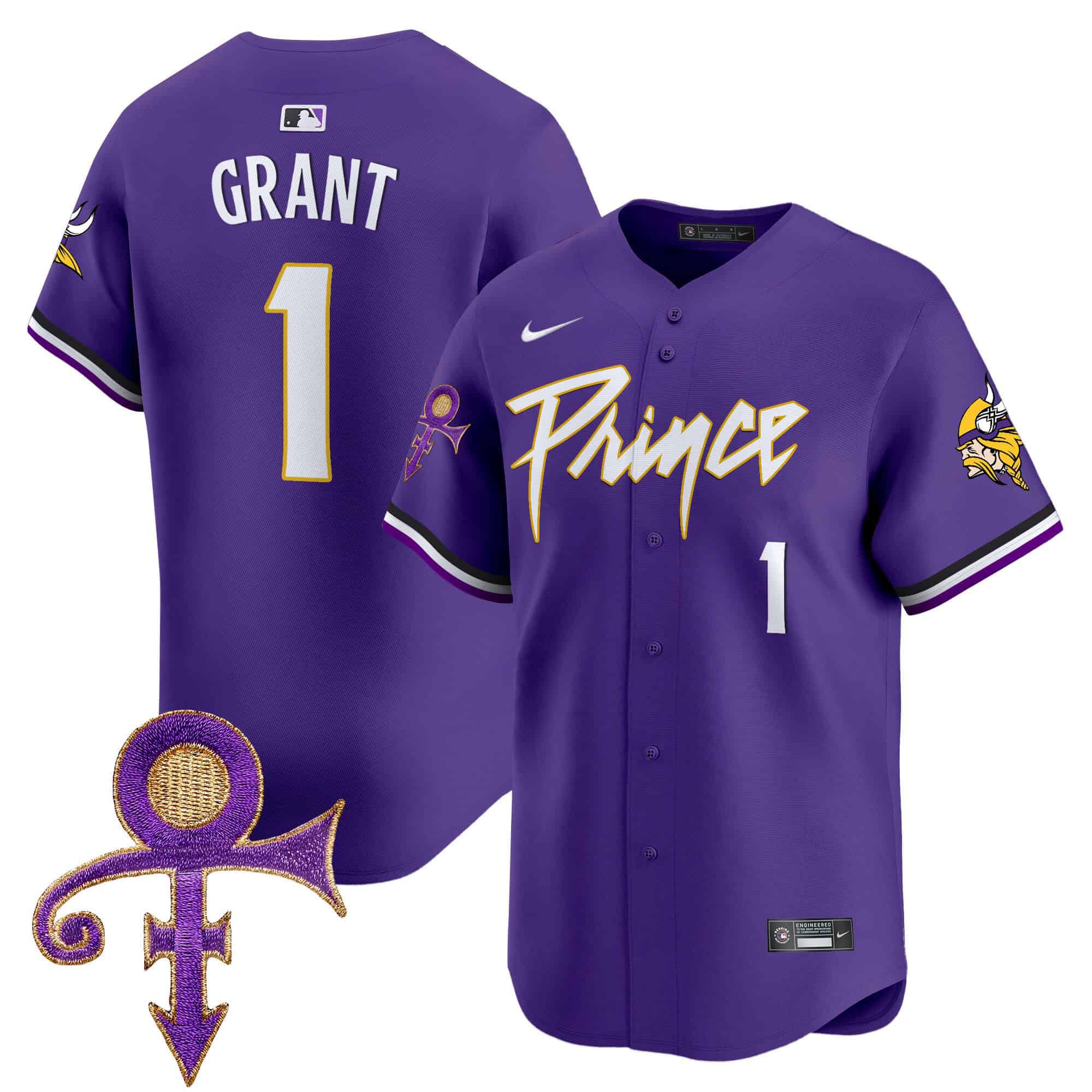 Men Minnesota Vikings #1 Grant Purple 2024 Nike Prince Patch Vapor Premier Limited NFL Jersey->indianapolis colts->NFL Jersey
